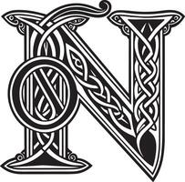 brief met keltisch ornament geïsoleerd Aan wit achtergrond vector