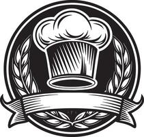 keuken logo ontwerp zwart en wit illustratie vector