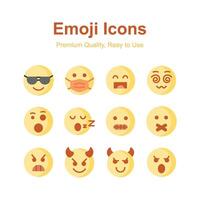 emoticon pictogrammen, schattig uitdrukkingen, reeks van premie emoji pictogrammen vector