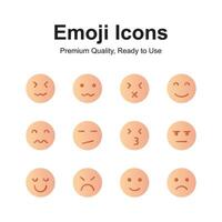 emoji pictogrammen set, modieus ontwerpen, klaar voor premie gebruik vector