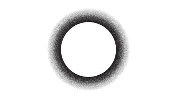 lawaai helling cirkel kader. punt structuur grens. ronde graan patroon vorm geven aan. geïsoleerd halftone figuur Aan een wit achtergrond. vector