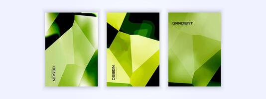 milieuvriendelijk omslag, natuurlijk groen helling ontwerp, glas en diamant effect, meetkundig stijl vector