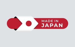 gemaakt in Japan etiket met pijl vlag icoon en ronde. voor logo, label, insigne, zegel, label, teken, zegel, symbool, insigne, stempel, sticker, embleem, banier, ontwerp vector