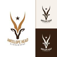 antilope hoofd logo ontwerp . antilope illustratie logo concept vector