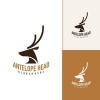 antilope hoofd logo ontwerp . antilope illustratie logo concept vector