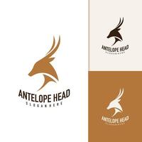 antilope hoofd logo ontwerp . antilope illustratie logo concept vector