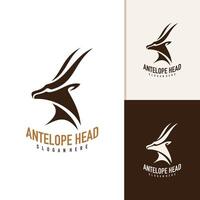 antilope hoofd logo ontwerp . antilope illustratie logo concept vector