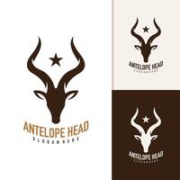 antilope hoofd logo ontwerp . antilope illustratie logo concept vector