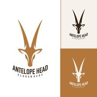 antilope hoofd logo ontwerp . antilope illustratie logo concept vector