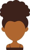 Afrikaanse vrouw avatar met afro kapsel en vlak gezicht ontwerp. tekenfilm illustratie vector