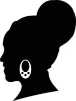 zwart vrouw geschiedenis maand silhouet. geïsoleerd Aan wit achtergrond. zwart vrouw silhouet vector