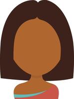 Afrikaanse vrouw avatar met afro kapsel en vlak gezicht ontwerp. tekenfilm illustratie vector