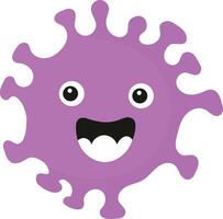 schattig tekenfilm bacterie en virus karakter. geïsoleerd illustratie Aan wit achtergrond vector