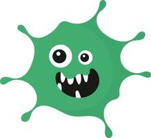 schattig tekenfilm bacterie en virus karakter. geïsoleerd illustratie Aan wit achtergrond vector