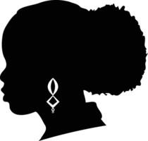 zwart vrouw geschiedenis maand silhouet. geïsoleerd Aan wit achtergrond. zwart vrouw silhouet vector