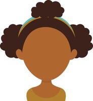 Afrikaanse vrouw avatar met afro kapsel en vlak gezicht ontwerp. tekenfilm illustratie vector