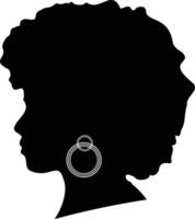 zwart vrouw geschiedenis maand silhouet. geïsoleerd Aan wit achtergrond. zwart vrouw silhouet vector