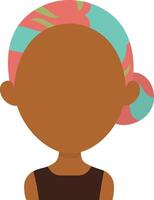 Afrikaanse vrouw avatar met afro kapsel en vlak gezicht ontwerp. tekenfilm illustratie vector