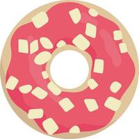 zoet donut tekenfilm illustratie. heerlijk tussendoortje. geïsoleerd Aan wit achtergrond vector