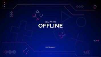 gaming offline streaming banier ontwerp met blauw en roze helling meetkundig samenstelling vector