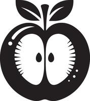 appel fruit silhouet, zwart kleur silhouet vector