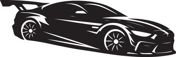 sport auto silhouet kant visie logo ontwerp voor auto, zwart kleur silhouet vector