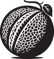 meloen, fruit silhouet, zwart kleur silhouet vector