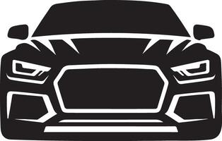 voorkant auto silhouet automotive logo ontwerp, zwart kleur silhouet vector