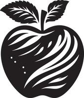 appel fruit silhouet, zwart kleur silhouet vector