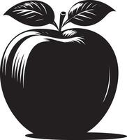 appel fruit silhouet, zwart kleur silhouet vector