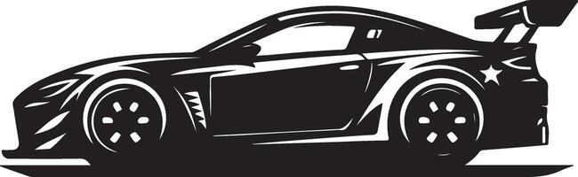 sport auto silhouet kant visie logo ontwerp voor auto, zwart kleur silhouet vector