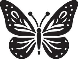 vlinder icoon, zwart kleur silhouet vector