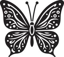 vlinder icoon, zwart kleur silhouet vector
