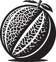 meloen, fruit silhouet, zwart kleur silhouet vector