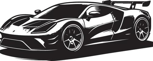 gestileerde gemakkelijk tekening sport super auto coupe kant visie, silhouet vector