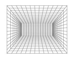 abstract meetkundig muur. isometrische rooster. cirkel, tekening, muur, vorm geven aan, 3d illusie. kamer perspectief rooster achtergrond vector