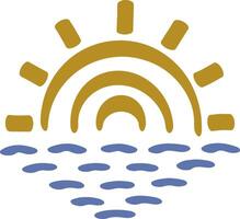 zon en zee clip art Golf water zomer vakantie symbool vector