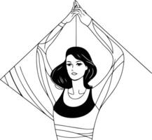 illustratie van een mooi vrouw in een yoga houding. yoga. vector