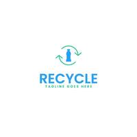 recycle plastic fles logo ontwerp sjabloon illustratie idee vector