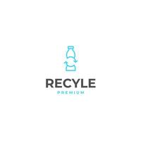 recycle plastic fles logo ontwerp sjabloon illustratie idee vector