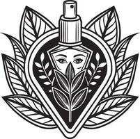 schoonheid en bedenken logo illustratie zwart en wit vector