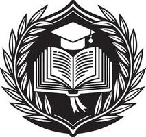 illustratie van een onderwijs logo ontwerp zwart en wit vector