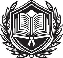 onderwijs logo illustratie zwart en wit vector