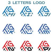 creatief 3 brief logo ontwerp,tgh,tgi,tgj,tgk,tgl,tgm,tgn,tgo,tgp, vector