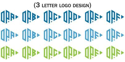 creatief 3 brief logo ontwerp,dpa,dpb,dpc,dpd,dpe,dpf, vector