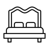 bed lijn icoon vector