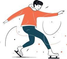 figuur het schaatsen. sport en recreatie in vlak stijl. vector