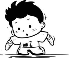 jongen vervelend boksen pak - tekenfilm illustratie vector