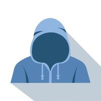 een mysterieus Mens. geheim onderhoud middel icoon. onherkenbaar. een hacker spion. illustratie vector