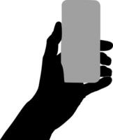 silhouet hand- Holding telefoon vector